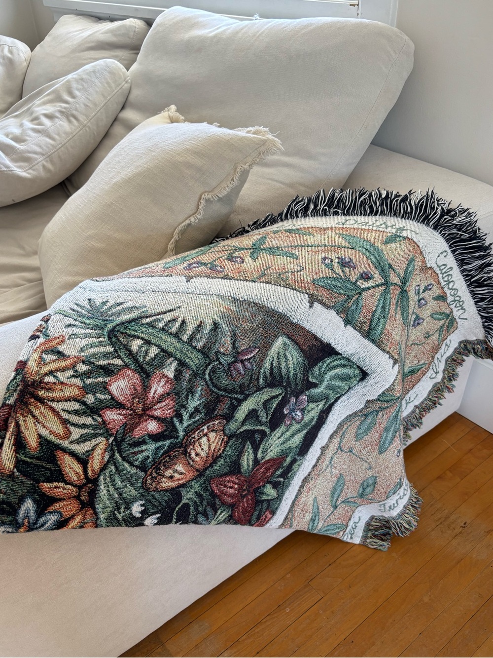 Vintage woven tapestry blanket